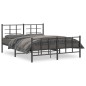 vidaXL Estructura de cama cabecero y estribo metal negro 160x200 cm