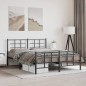 vidaXL Estructura de cama cabecero y estribo metal negro 160x200 cm