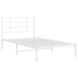 vidaXL Estructura de cama de metal con cabecero blanco 100x190 cm