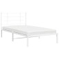 vidaXL Estructura de cama de metal con cabecero blanco 100x190 cm vidaXL Estructura de cama de metal con cabecero blanco 100x190 cm