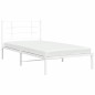vidaXL Estructura de cama de metal con cabecero blanco 107x203 cm