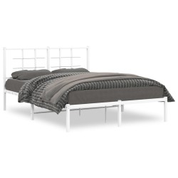 vidaXL Estructura de cama de metal con cabecero blanca 140x190 cm