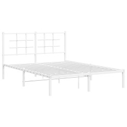 vidaXL Estructura de cama de metal con cabecero blanca 140x190 cm