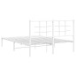 vidaXL Estructura de cama de metal con cabecero blanca 140x190 cm vidaXL Estructura de cama de metal con cabecero blanca 140x190 cm