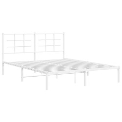 vidaXL Estructura de cama de metal con cabecero blanca 150x200 cm