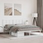 vidaXL Estructura de cama de metal con cabecero blanca 150x200 cm