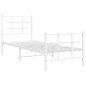 vidaXL Estructura cama metal con cabecero y pie cama blanca 80x200 cm vidaXL Estructura cama metal con cabecero y pie cama blanca 80x200 cm