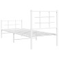 vidaXL Estructura cama metal con cabecero y pie cama blanca 80x200 cm vidaXL Estructura cama metal con cabecero y pie cama blanca 80x200 cm