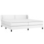 vidaXL Cama box spring con colchón cuero sintético blanco 200x200 cm