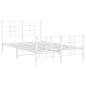 vidaXL Estructura cama metal con cabecero y estribo blanco 120x190 cm