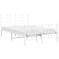 vidaXL Estructura cama metal con cabecero y estribo blanco 120x190 cm