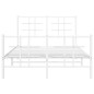 vidaXL Estructura cama metal con cabecero y estribo blanco 120x190 cm