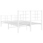 vidaXL Estructura cama metal con cabecero y estribo blanco 120x190 cm