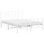 vidaXL Estructura cama metal con cabecero y estribo blanco 135x190 cm vidaXL Estructura cama metal con cabecero y estribo blanco 135x190 cm