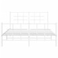 vidaXL Estructura cama metal con cabecero y estribo blanco 135x190 cm vidaXL Estructura cama metal con cabecero y estribo blanco 135x190 cm