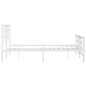 vidaXL Estructura cama metal con cabecero y estribo blanco 135x190 cm vidaXL Estructura cama metal con cabecero y estribo blanco 135x190 cm