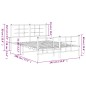 vidaXL Estructura cama metal con cabecero y estribo blanco 135x190 cm vidaXL Estructura cama metal con cabecero y estribo blanco 135x190 cm