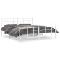vidaXL Estructura cama metal con cabecero y pie cama blanco 183x213 cm