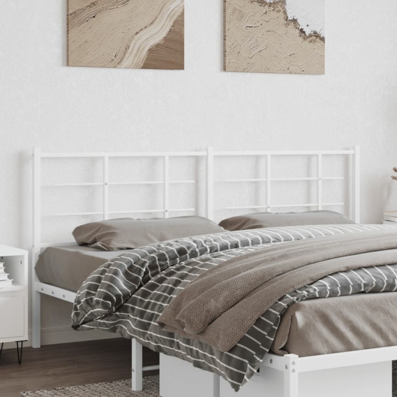 vidaXL Cabecero de metal blanco 180 cm vidaXL Cabecero de metal blanco 180 cm