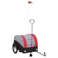 vidaXL Remolque para bicicleta hierro negro y rojo 45 kg vidaXL Remolque para bicicleta hierro negro y rojo 45 kg