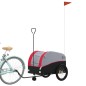 vidaXL Remolque para bicicleta hierro negro y rojo 45 kg vidaXL Remolque para bicicleta hierro negro y rojo 45 kg