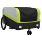 vidaXL Remolque para bicicleta hierro negro y verde 45 kg