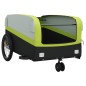 vidaXL Remolque para bicicleta hierro negro y verde 45 kg