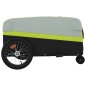 vidaXL Remolque para bicicleta hierro negro y verde 45 kg