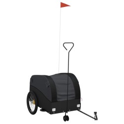 vidaXL Remolque para bicicleta hierro negro 45 kg