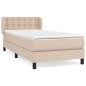 vidaXL Cama box spring con colchón cuero sintético capuchino 100x200cm vidaXL Cama box spring con colchón cuero sintético capuchino 100x200cm