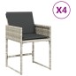vidaXL Sillones de jardín con cojines 4 uds ratán sintético gris claro vidaXL Sillones de jardín con cojines 4 uds ratán sintético gris claro