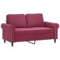 vidaXL Sofá de 2 plazas de terciopelo rojo tinto 120 cm vidaXL Sofá de 2 plazas de terciopelo rojo tinto 120 cm