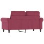 vidaXL Sofá de 2 plazas de terciopelo rojo tinto 120 cm vidaXL Sofá de 2 plazas de terciopelo rojo tinto 120 cm