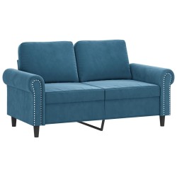 vidaXL Sofá de 2 plazas terciopelo azul 120 cm