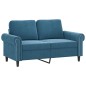 vidaXL Sofá de 2 plazas terciopelo azul 120 cm vidaXL Sofá de 2 plazas terciopelo azul 120 cm
