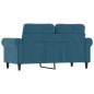 vidaXL Sofá de 2 plazas terciopelo azul 120 cm vidaXL Sofá de 2 plazas terciopelo azul 120 cm