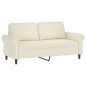 vidaXL Sofá de 2 plazas terciopelo color crema 140 cm vidaXL Sofá de 2 plazas terciopelo color crema 140 cm