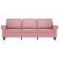 vidaXL Sofá de 3 plazas terciopelo rosa 180 cm vidaXL Sofá de 3 plazas terciopelo rosa 180 cm