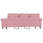 vidaXL Sofá de 3 plazas terciopelo rosa 180 cm vidaXL Sofá de 3 plazas terciopelo rosa 180 cm