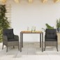 vidaXL Set comedor de jardín 3 piezas con cojines ratán sintético gris vidaXL Set comedor de jardín 3 piezas con cojines ratán sintético gris