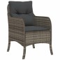 vidaXL Set comedor de jardín 3 piezas con cojines ratán sintético gris vidaXL Set comedor de jardín 3 piezas con cojines ratán sintético gris