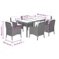 vidaXL Set de comedor de jardín 7 pzas y cojines ratán sintético negro vidaXL Set de comedor de jardín 7 pzas y cojines ratán sintético negro