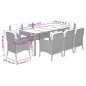 vidaXL Set de comedor de jardín 9 pzas y cojines ratán sintético negro vidaXL Set de comedor de jardín 9 pzas y cojines ratán sintético negro