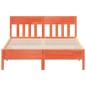 vidaXL Estructura cama con cabecero madera pino marrón cera 120x200 cm