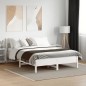 vidaXL Estructura de cama con cabecero madera pino blanco 120x200 cm