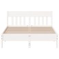 vidaXL Estructura de cama con cabecero madera pino blanco 120x200 cm