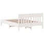 vidaXL Estructura de cama con cabecero madera pino blanco 120x200 cm