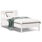 vidaXL Estructura de cama con cabecero madera pino blanco 75x190 cm