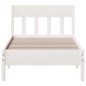 vidaXL Estructura de cama con cabecero madera pino blanco 75x190 cm