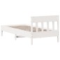 vidaXL Estructura de cama con cabecero madera pino blanco 75x190 cm